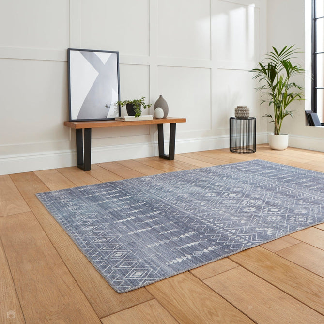 Rio K5308 Modern Abstract Distressed Lightweight Printed Polyester Flatweave Grey Rug-Think Rugs-Rug Love - The Most Loved Rug Store