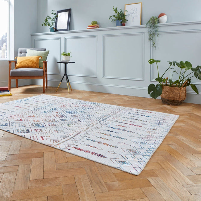 Rio K5308 Modern Abstract Distressed Lightweight Printed Polyester Flatweave Multicolour Rug-Think Rugs-Rug Love - The Most Loved Rug Store
