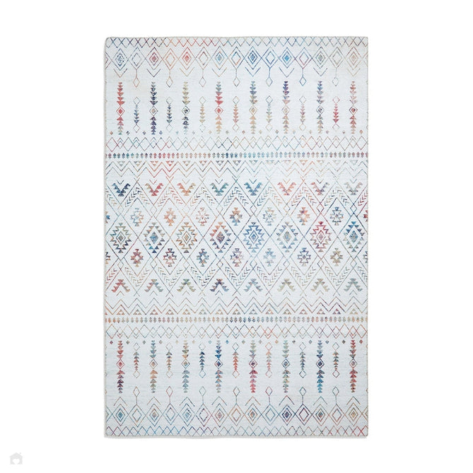 Rio K5308 Modern Abstract Distressed Lightweight Printed Polyester Flatweave Multicolour Rug-Think Rugs-Rug Love - The Most Loved Rug Store
