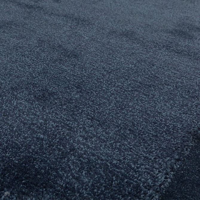 Rise Modern Plain Hi-Low Border Tonal Shimmer Hand-Carved High-Density Heavyweight Wool & Viscose Blend Navy Rug-Asiatic Carpets-Rug Love - The Most Loved Rug Store