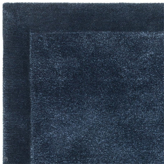 Rise Modern Plain Hi-Low Border Tonal Shimmer Hand-Carved High-Density Heavyweight Wool & Viscose Blend Navy Rug-Asiatic Carpets-Rug Love - The Most Loved Rug Store