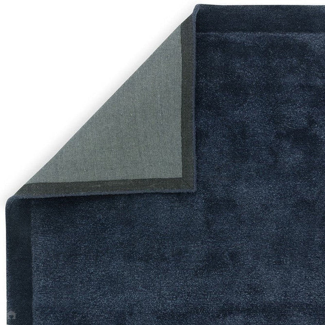 Rise Modern Plain Hi-Low Border Tonal Shimmer Hand-Carved High-Density Heavyweight Wool & Viscose Blend Navy Rug-Asiatic Carpets-Rug Love - The Most Loved Rug Store