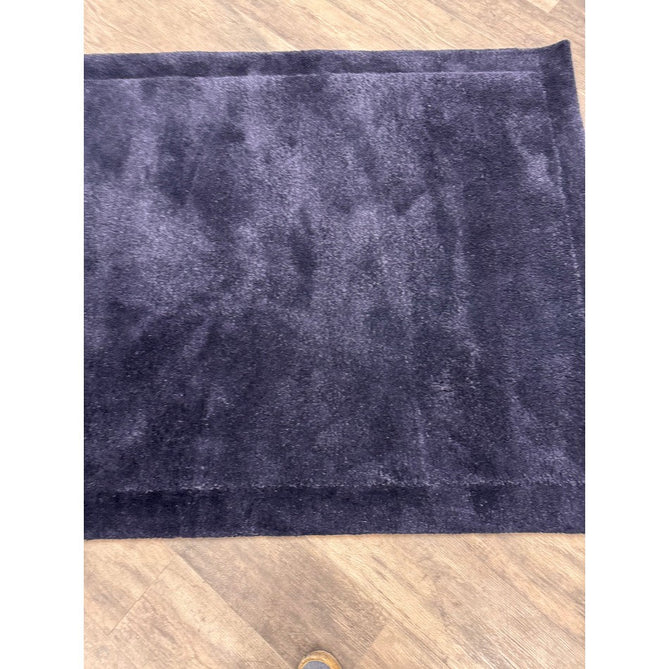 Rise Modern Plain Hi-Low Border Tonal Shimmer Hand-Carved High-Density Heavyweight Wool & Viscose Blend Navy Rug-Asiatic Carpets-Rug Love - The Most Loved Rug Store
