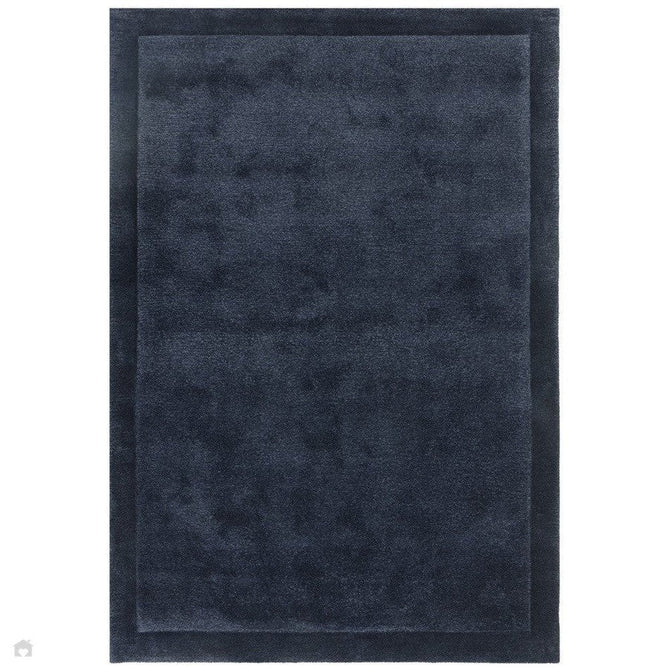 Rise Modern Plain Hi-Low Border Tonal Shimmer Hand-Carved High-Density Heavyweight Wool & Viscose Blend Navy Rug-Asiatic Carpets-Rug Love - The Most Loved Rug Store