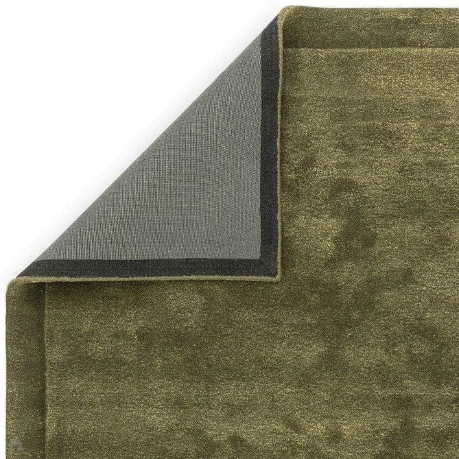 Rise Modern Plain Hi-Low Border Tonal Shimmer Hand-Carved High-Density Heavyweight Wool & Viscose Blend Olive Rug-Asiatic Carpets-Rug Love - The Most Loved Rug Store
