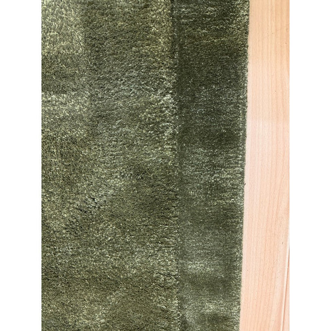 Rise Modern Plain Hi-Low Border Tonal Shimmer Hand-Carved High-Density Heavyweight Wool & Viscose Blend Olive Rug-Asiatic Carpets-Rug Love - The Most Loved Rug Store