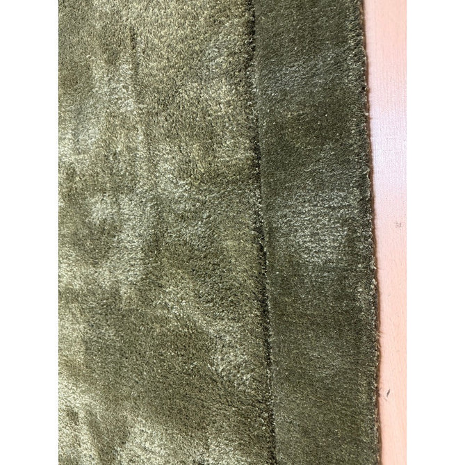 Rise Modern Plain Hi-Low Border Tonal Shimmer Hand-Carved High-Density Heavyweight Wool & Viscose Blend Olive Rug-Asiatic Carpets-Rug Love - The Most Loved Rug Store