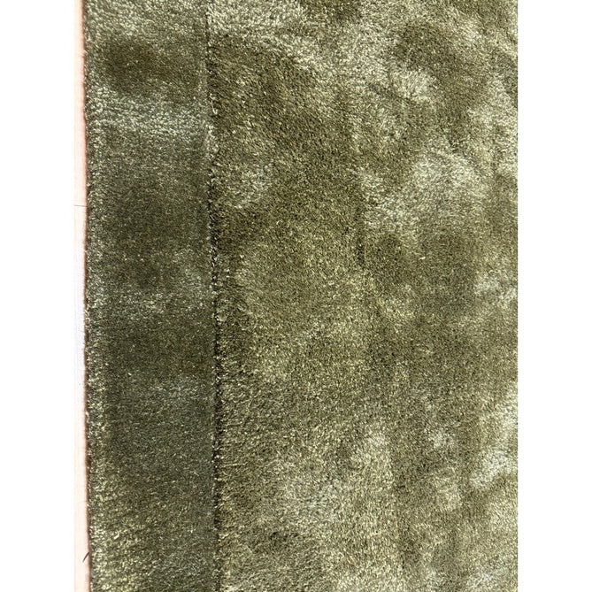 Rise Modern Plain Hi-Low Border Tonal Shimmer Hand-Carved High-Density Heavyweight Wool & Viscose Blend Olive Rug-Asiatic Carpets-Rug Love - The Most Loved Rug Store