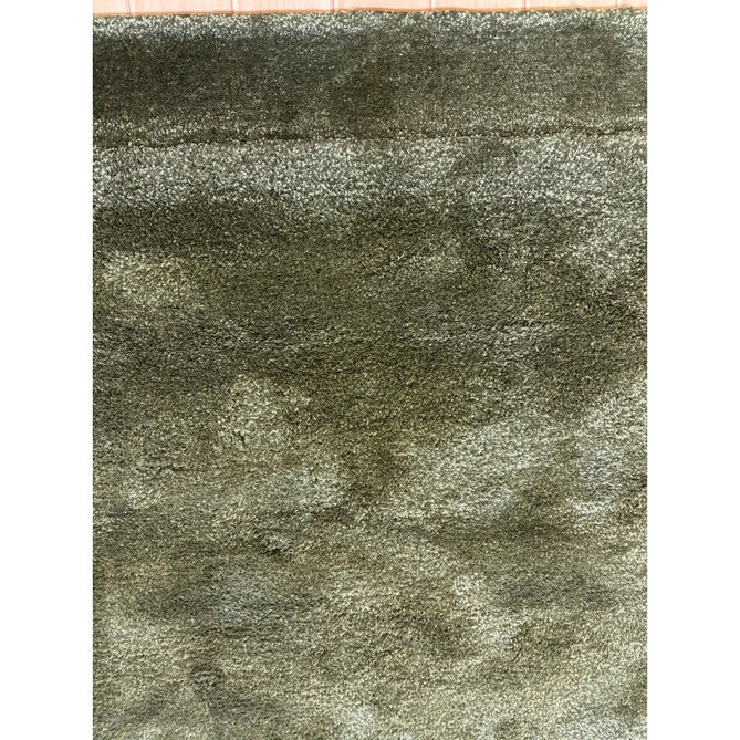 Rise Modern Plain Hi-Low Border Tonal Shimmer Hand-Carved High-Density Heavyweight Wool & Viscose Blend Olive Rug-Asiatic Carpets-Rug Love - The Most Loved Rug Store