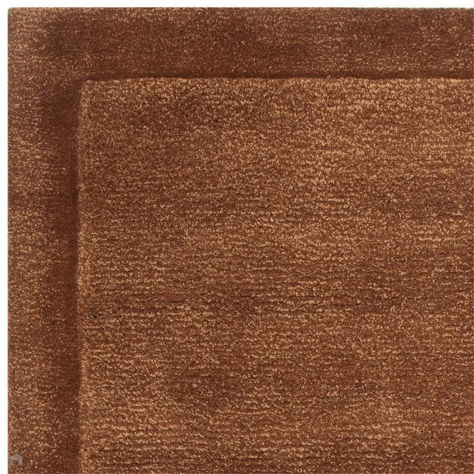 Rise Modern Plain Hi-Low Border Tonal Shimmer Hand-Carved High-Density Heavyweight Wool & Viscose Blend Rust Rug-Asiatic Carpets-Rug Love - The Most Loved Rug Store