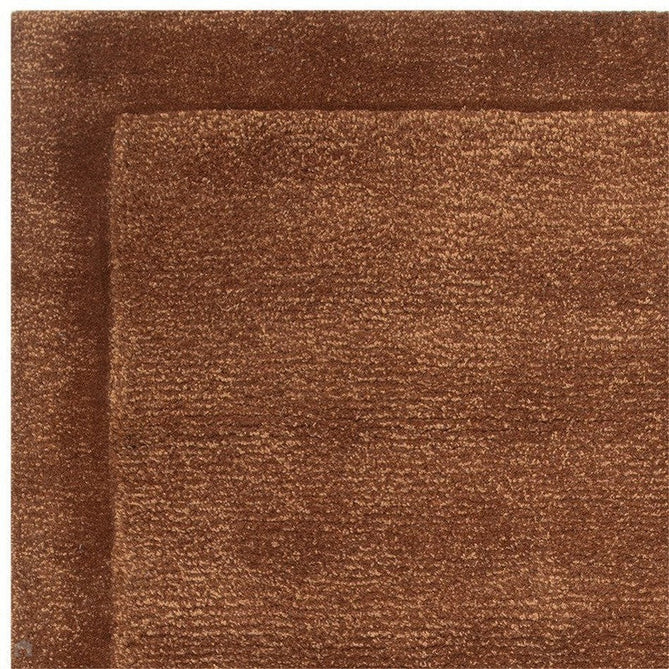 Rise Modern Plain Hi-Low Border Tonal Shimmer Hand-Carved High-Density Heavyweight Wool & Viscose Blend Rust Rug-Asiatic Carpets-Rug Love - The Most Loved Rug Store