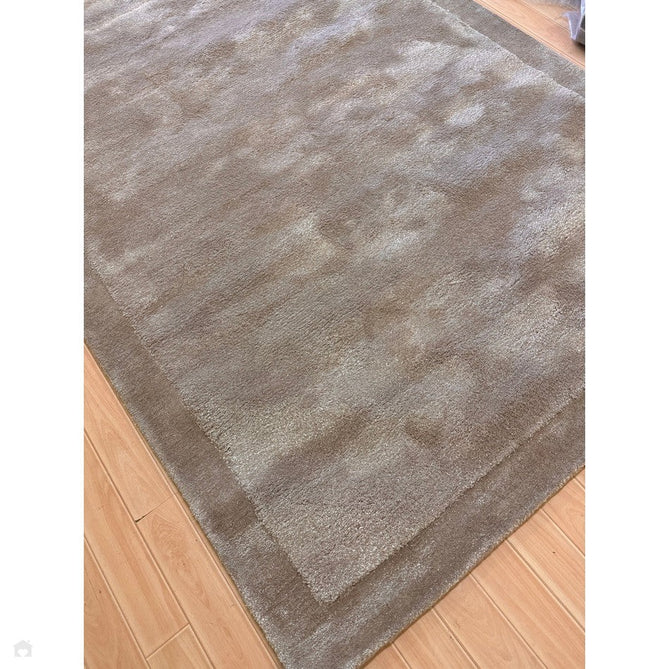 Rise Modern Plain Hi-Low Border Tonal Shimmer Hand-Carved High-Density Heavyweight Wool & Viscose Blend Sand Rug-Asiatic Carpets-Rug Love - The Most Loved Rug Store