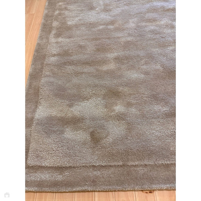 Rise Modern Plain Hi-Low Border Tonal Shimmer Hand-Carved High-Density Heavyweight Wool & Viscose Blend Sand Rug-Asiatic Carpets-Rug Love - The Most Loved Rug Store