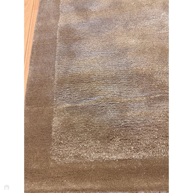Rise Modern Plain Hi-Low Border Tonal Shimmer Hand-Carved High-Density Heavyweight Wool & Viscose Blend Sand Rug-Asiatic Carpets-Rug Love - The Most Loved Rug Store