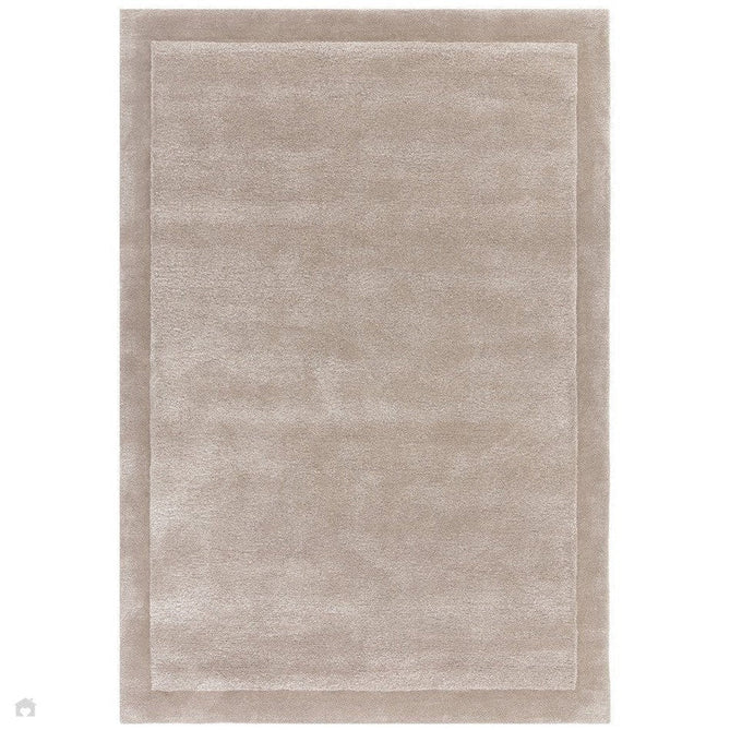 Rise Modern Plain Hi-Low Border Tonal Shimmer Hand-Carved High-Density Heavyweight Wool & Viscose Blend Sand Rug-Asiatic Carpets-Rug Love - The Most Loved Rug Store