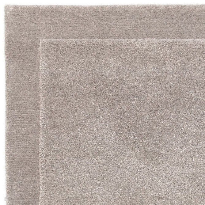 Rise Modern Plain Hi-Low Border Tonal Shimmer Hand-Carved High-Density Heavyweight Wool & Viscose Blend Silver Rug-Asiatic Carpets-Rug Love - The Most Loved Rug Store