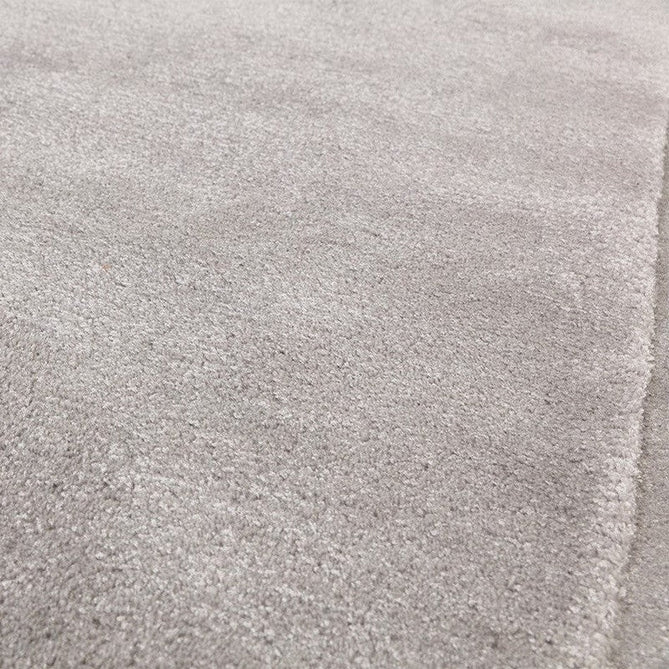 Rise Modern Plain Hi-Low Border Tonal Shimmer Hand-Carved High-Density Heavyweight Wool & Viscose Blend Silver Rug-Asiatic Carpets-Rug Love - The Most Loved Rug Store