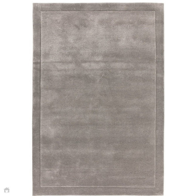 Rise Modern Plain Hi-Low Border Tonal Shimmer Hand-Carved High-Density Heavyweight Wool & Viscose Blend Silver Rug-Asiatic Carpets-Rug Love - The Most Loved Rug Store