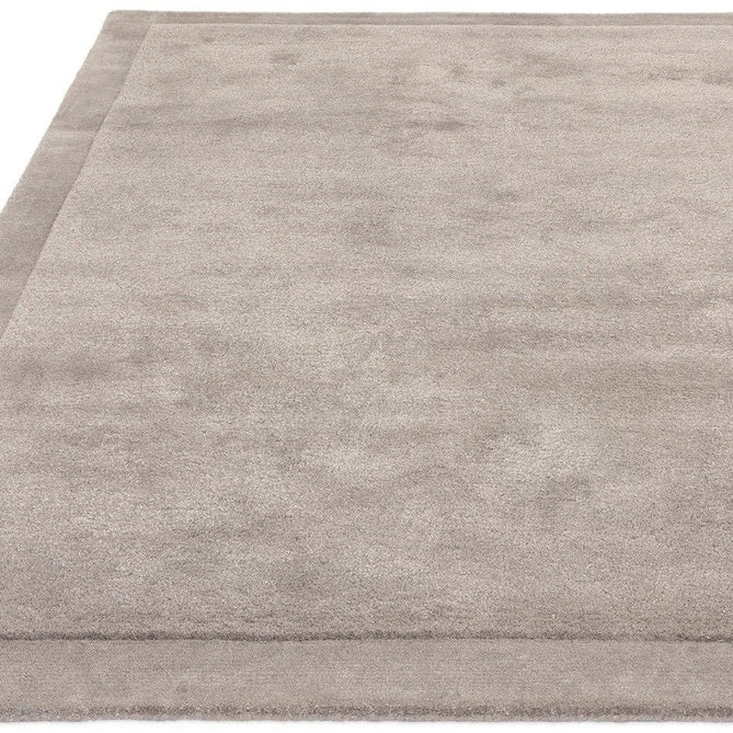 Rise Modern Plain Hi-Low Border Tonal Shimmer Hand-Carved High-Density Heavyweight Wool & Viscose Blend Silver Rug-Asiatic Carpets-Rug Love - The Most Loved Rug Store
