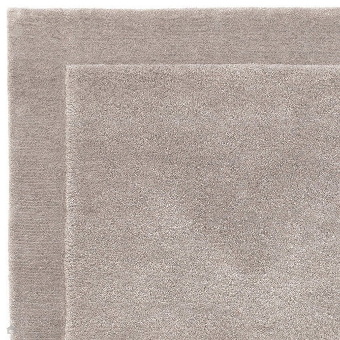 Rise Modern Plain Hi-Low Border Tonal Shimmer Hand-Carved High-Density Heavyweight Wool & Viscose Blend Silver Rug-Asiatic Carpets-Rug Love - The Most Loved Rug Store
