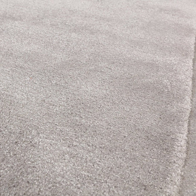 Rise Modern Plain Hi-Low Border Tonal Shimmer Hand-Carved High-Density Heavyweight Wool & Viscose Blend Silver Rug-Asiatic Carpets-Rug Love - The Most Loved Rug Store