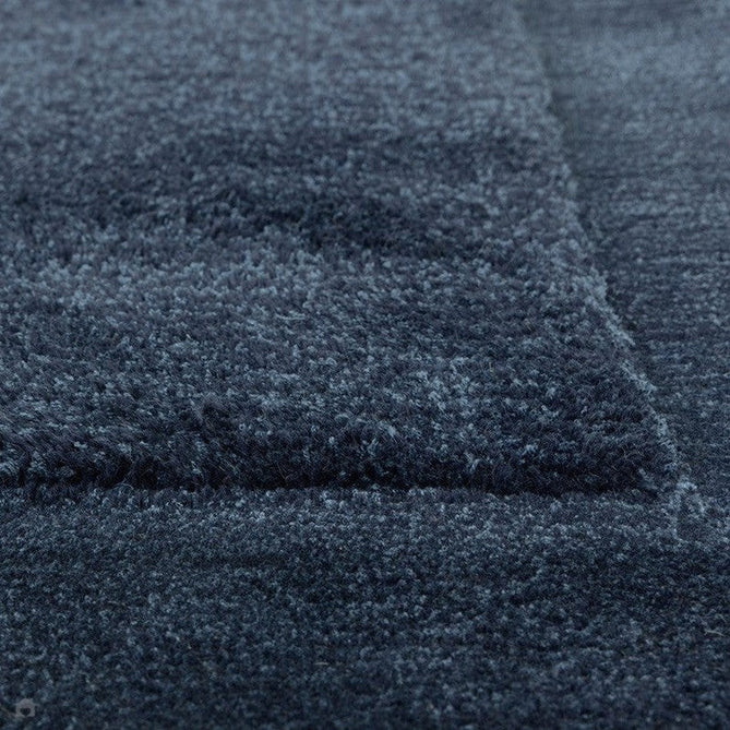 Rise Modern Plain Shimmer Hand-Carved High-Density Heavyweight Hi-Low Border Wool&Viscose Navy Rug-Asiatic Carpets-Rug Love - The Most Loved Rug Store