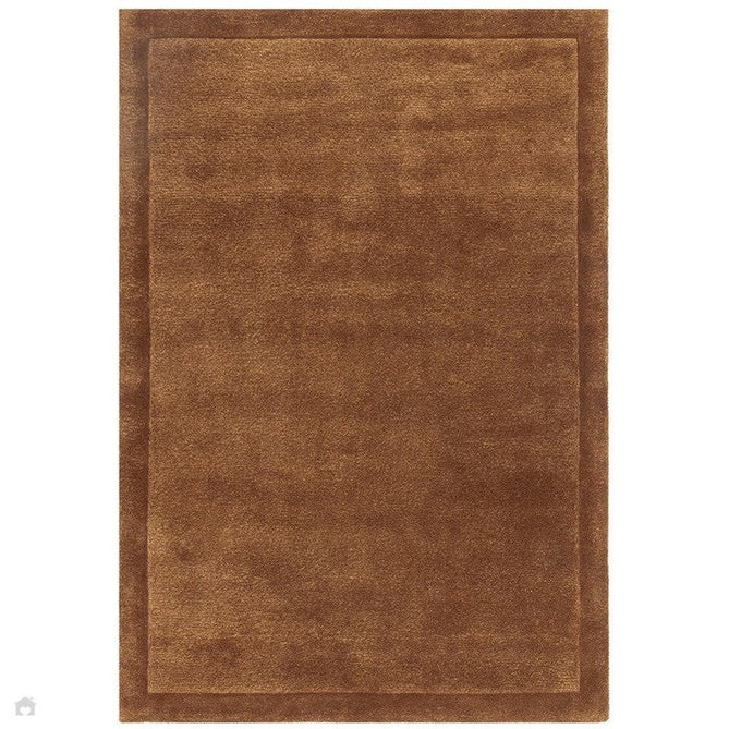 Rise Modern Plain Shimmer Hand-Carved High-Density Heavyweight Hi-Low Border Wool&Viscose Rust Rug-Asiatic Carpets-Rug Love - The Most Loved Rug Store