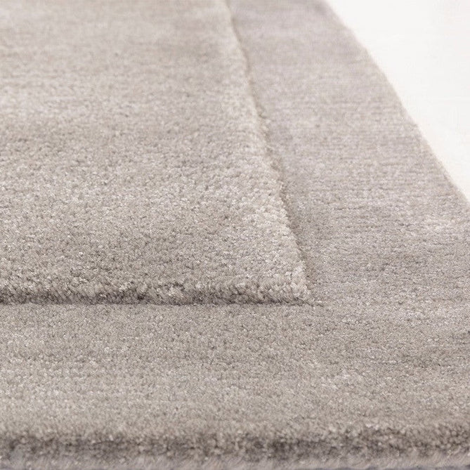 Rise Modern Plain Shimmer Hand-Carved High-Density Heavyweight Hi-Low Border Wool&Viscose Silver Rug-Asiatic Carpets-Rug Love - The Most Loved Rug Store