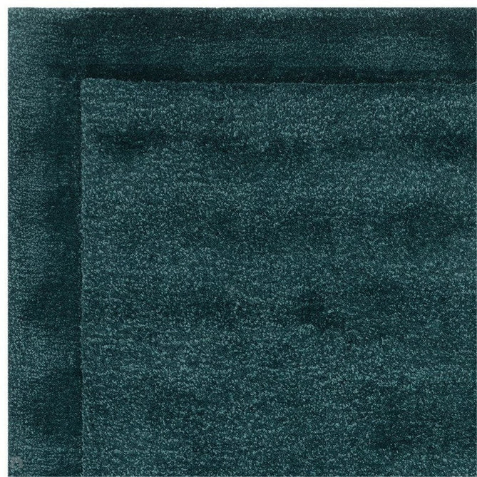 Rise Modern Plain Shimmer Hand-Carved High-Density Heavyweight Hi-Low Border Wool&Viscose Teal Rug-Asiatic Carpets-Rug Love - The Most Loved Rug Store