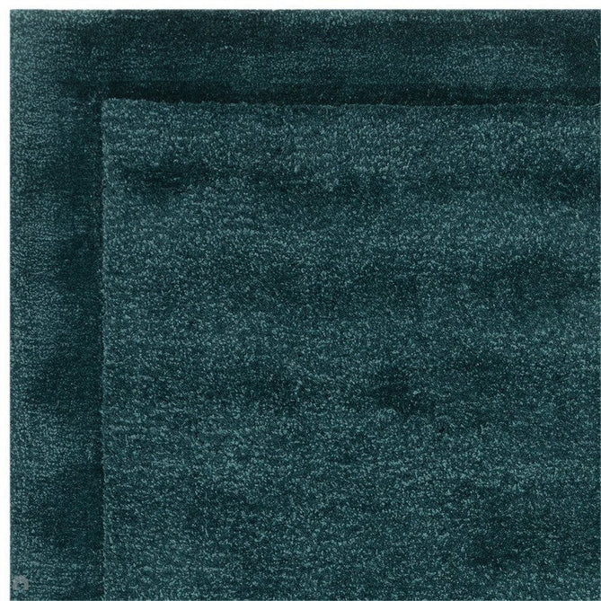 Rise Modern Plain Shimmer Hand-Carved High-Density Heavyweight Hi-Low Border Wool&Viscose Teal Rug-Asiatic Carpets-Rug Love - The Most Loved Rug Store