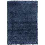 Ritchie Plush Soft Chunky Yarn Plain Polypropylene Shaggy Blue Rug