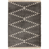 Rocco RC04 Modern Moroccan Berber Soft Plush Boho Shaggy Charcoal Grey Rug