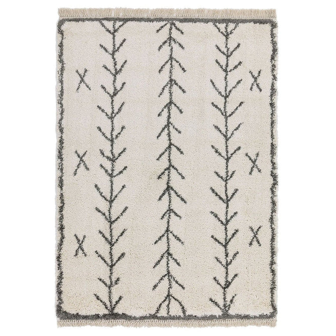 Rocco RC10 Arrow Modern Moroccan Berber Soft Plush Boho Shaggy Cream Rug-Asiatic Carpets-Rug Love - The Most Loved Rug Store