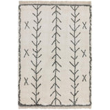 Rocco RC10 Arrow Modern Moroccan Berber Soft Plush Boho Shaggy Cream Rug