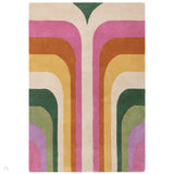 Romy 01 Retro Modern Abstract Hand-Woven Eco-Friendly Recycled Soft-Touch Rainbow Pink/Multicolour Rug