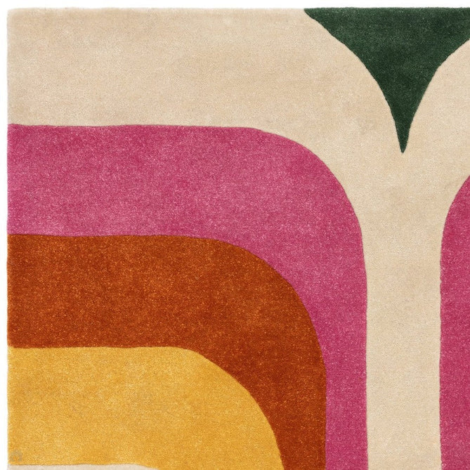 Romy 01 Retro Modern Abstract Hand-Woven Soft Wool-Feel Eco Fibre Rainbow Pink/Multicolour Rug-Asiatic Carpets-Rug Love - The Most Loved Rug Store