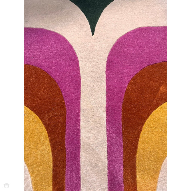 Romy 01 Retro Modern Symmetrical Arches Hand-Woven Soft Wool-Feel Eco Fibre Rainbow Pink/Multicolour Rug-Asiatic Carpets-Rug Love - The Most Loved Rug Store