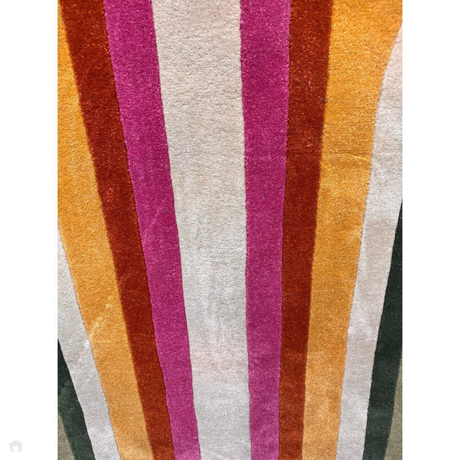 Romy 01 Retro Modern Symmetrical Arches Hand-Woven Soft Wool-Feel Eco Fibre Rainbow Pink/Multicolour Rug-Asiatic Carpets-Rug Love - The Most Loved Rug Store