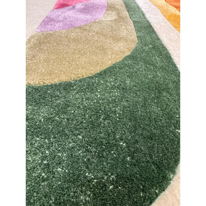 Romy 01 Retro Modern Symmetrical Arches Hand-Woven Soft Wool-Feel Eco Fibre Rainbow Pink/Multicolour Rug-Asiatic Carpets-Rug Love - The Most Loved Rug Store