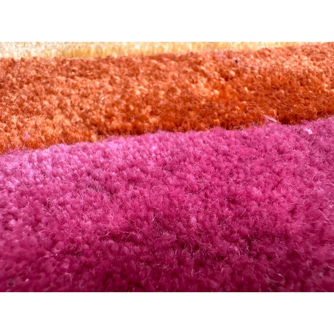 Romy 01 Retro Modern Symmetrical Arches Hand-Woven Soft Wool-Feel Eco Fibre Rainbow Pink/Multicolour Rug-Asiatic Carpets-Rug Love - The Most Loved Rug Store