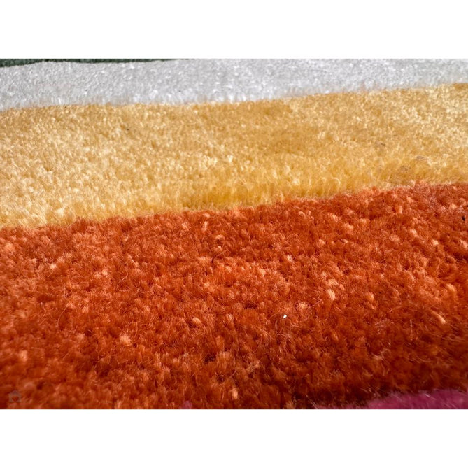 Romy 01 Retro Modern Symmetrical Arches Hand-Woven Soft Wool-Feel Eco Fibre Rainbow Pink/Multicolour Rug-Asiatic Carpets-Rug Love - The Most Loved Rug Store