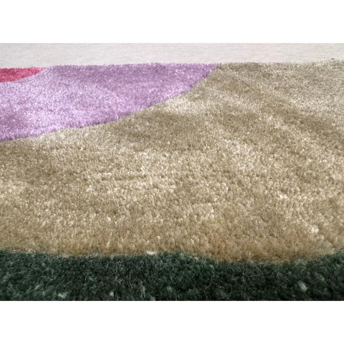 Romy 01 Retro Modern Symmetrical Arches Hand-Woven Soft Wool-Feel Eco Fibre Rainbow Pink/Multicolour Rug-Asiatic Carpets-Rug Love - The Most Loved Rug Store