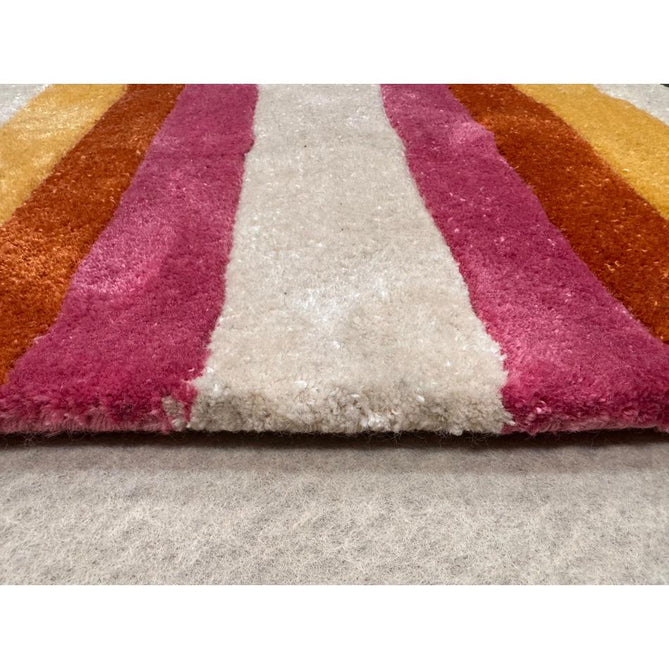 Romy 01 Retro Modern Symmetrical Arches Hand-Woven Soft Wool-Feel Eco Fibre Rainbow Pink/Multicolour Rug-Asiatic Carpets-Rug Love - The Most Loved Rug Store