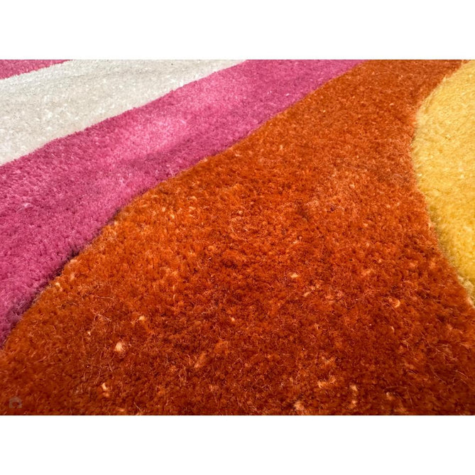 Romy 01 Retro Modern Symmetrical Arches Hand-Woven Soft Wool-Feel Eco Fibre Rainbow Pink/Multicolour Rug-Asiatic Carpets-Rug Love - The Most Loved Rug Store