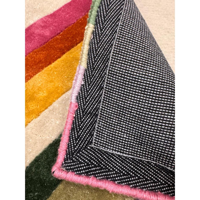 Romy 01 Retro Modern Symmetrical Arches Hand-Woven Soft Wool-Feel Eco Fibre Rainbow Pink/Multicolour Rug-Asiatic Carpets-Rug Love - The Most Loved Rug Store