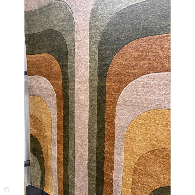 Romy 02 Retro Modern Abstract Hand-Woven Soft Wool-Feel Eco Fibre Rainbow Green/Multicolour Rug-Asiatic Carpets-Rug Love - The Most Loved Rug Store