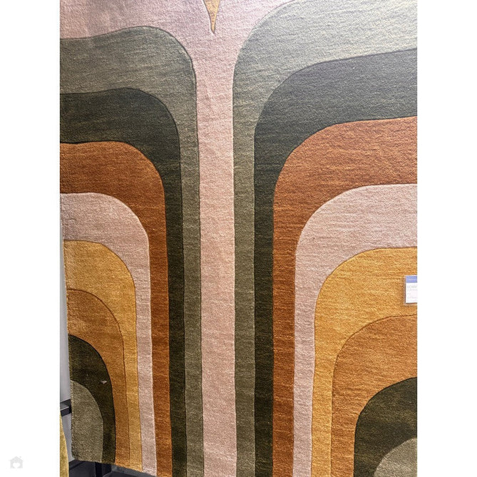 Romy 02 Retro Modern Abstract Hand-Woven Soft Wool-Feel Eco Fibre Rainbow Green/Multicolour Rug-Asiatic Carpets-Rug Love - The Most Loved Rug Store