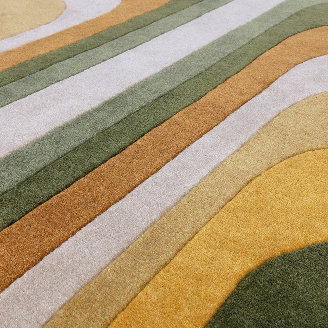 Romy 02 Retro Modern Abstract Hand-Woven Soft Wool-Feel Eco Fibre Rainbow Green/Multicolour Rug-Asiatic Carpets-Rug Love - The Most Loved Rug Store