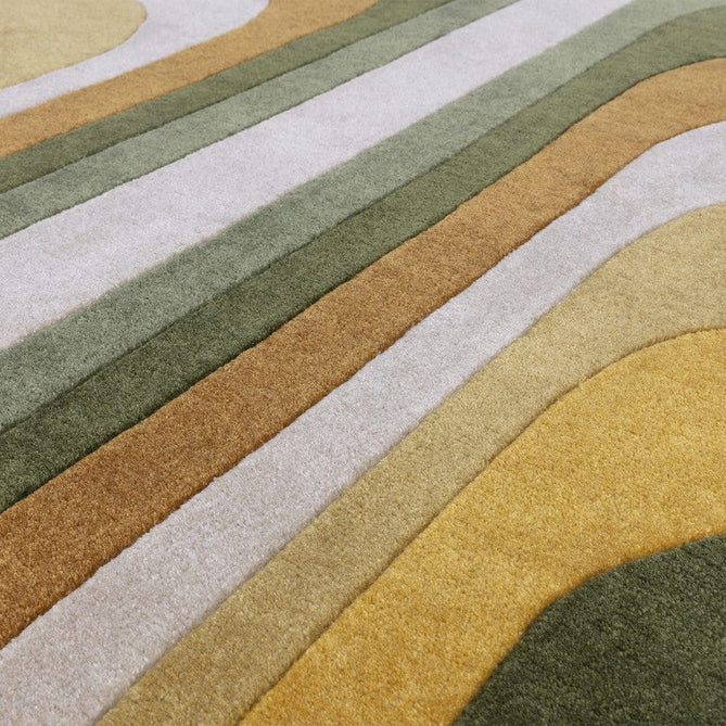 Romy 02 Retro Modern Abstract Hand-Woven Soft Wool-Feel Eco Fibre Rainbow Green/Multicolour Rug-Asiatic Carpets-Rug Love - The Most Loved Rug Store