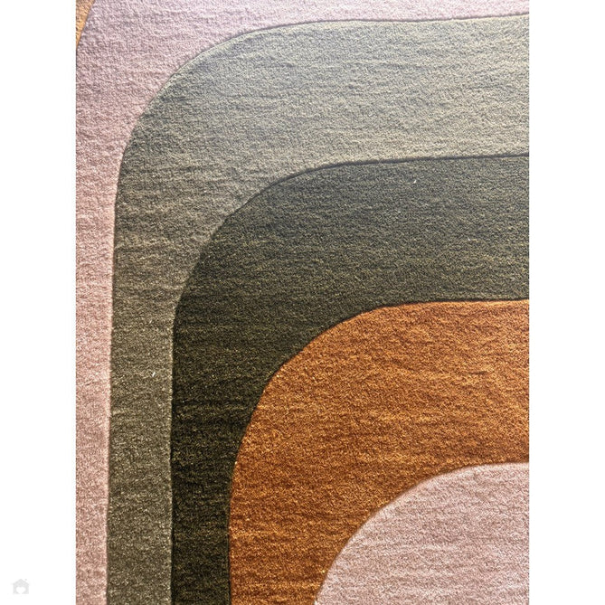 Romy 02 Retro Modern Abstract Hand-Woven Soft Wool-Feel Eco Fibre Rainbow Green/Multicolour Rug-Asiatic Carpets-Rug Love - The Most Loved Rug Store